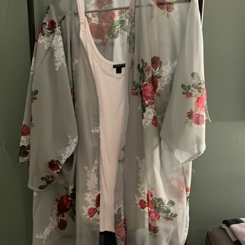 Amazon Green Floral Kimono
